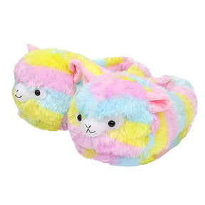 Women Cute Fuzzy Llama Bedroom Slippers Funny Warmies House Shoes