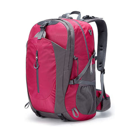 Hiking Backpack 40L Waterproof Lightweight Daypack with Rain Cover-Rose Red