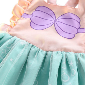 Girls Princess Apron Strap Dress Backless Smock-Mermaid