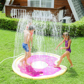 Inflatable Donut Sprinkler Splash Pad for Kids Summer Outdoor Water Toys