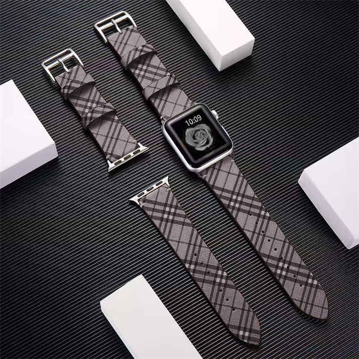 Printing Leather Replacement Wristbands for Apple Watch Series SE/6/5/4/3/2/1-Gray