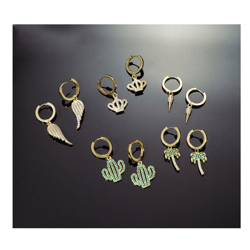 9 Pairs Coconut Cactus Earrings Set Elegant Stud for Girls and Women