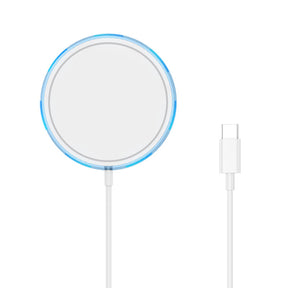 LED Magsafe Magnetic 15W Wireless Charger for Apple 12 Series-White