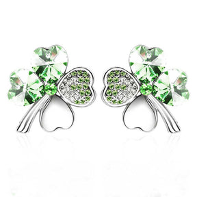 Pair of Four Leaf Clover Pin Brooch Womens Clothes Fashion Accessories-LightGreen