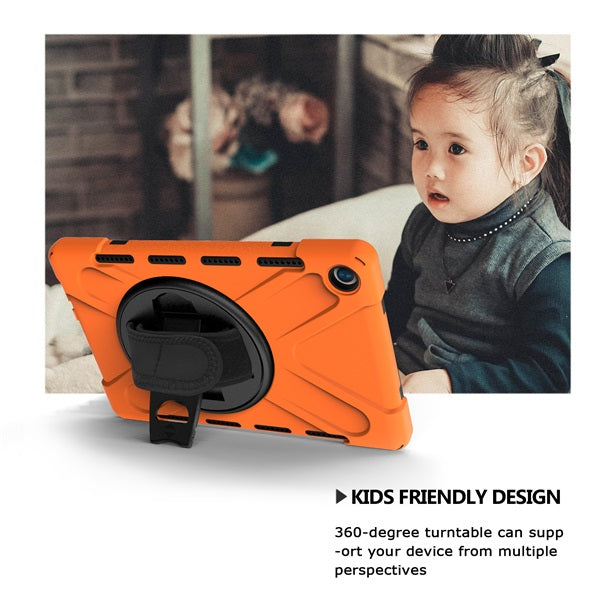 OnePiece Tablet Case Anti-fall Protective Cover Bulit-in Kickstand/Hand+Neck Strap For Huawei MatePad Pro 5G 10.8inch 2020-Orange