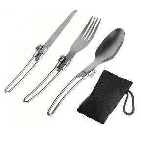 Foldable Flatware Sets Ultralight Utensils for Backpacking Hiking Camping