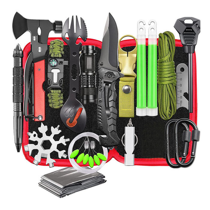 32 In 1 Camping Survival Gear And Equipment Kit-T1