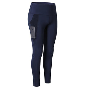 Adore Women Yoga Pant With Mesh Pocket Running Fitness Leggings Sports Quick Drying Tight Pants 2028-Navy Blue