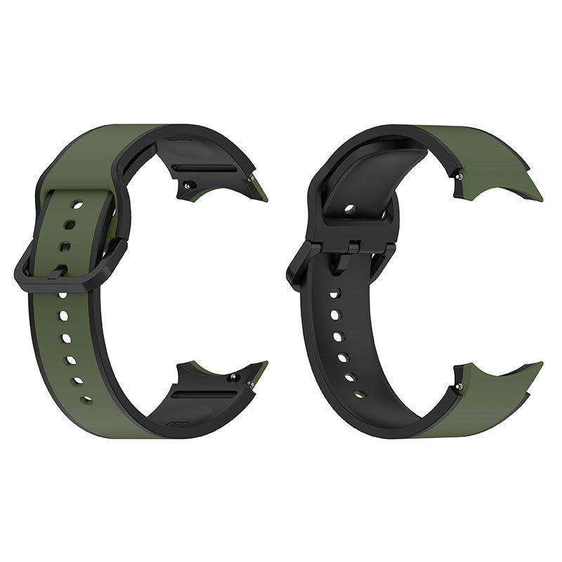 20mm Two Tone Silicone Sports Strap for Samsung Galaxy Watch 5-ArmyGreenBlack