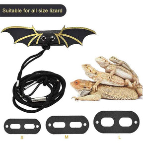 Lizard Leash Adjustable Soft Harness for Reptiles Animals-Gold