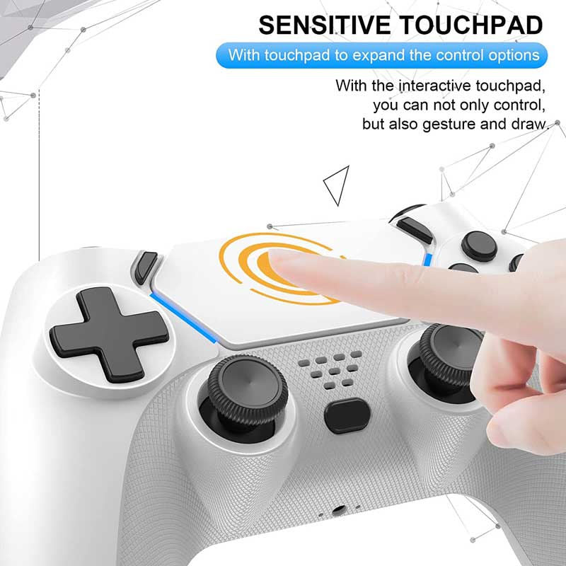 Wireless Gaming Controller with Vibration and Touch Pad for PS4 Pro Slim Steam