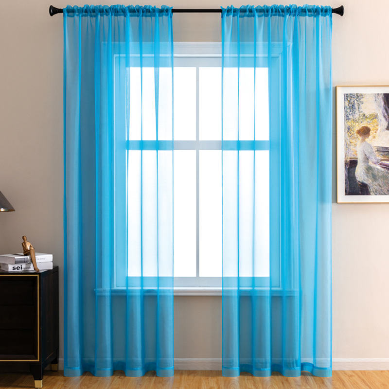 2 Panels Sheer Voile Rod Pocket Elegance Curtains for Living Room Bedroom-24