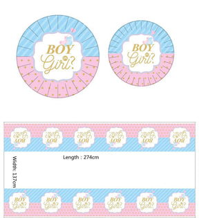 Cute Gender Reveal Ideas for Party Decorations Complete Pack Total 201pcs