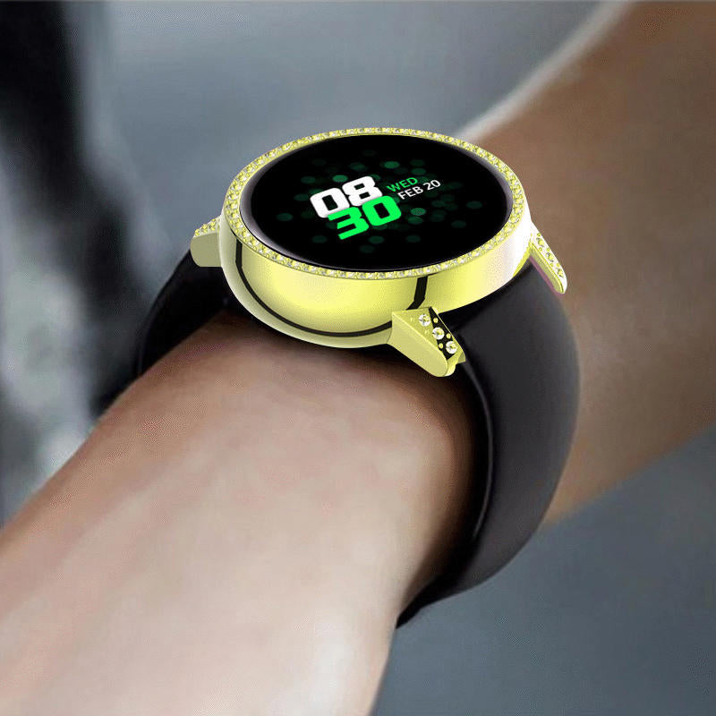 PC Bling Crystal Rhinestone Watch Case Protector For Samsung Galaxy Watch Active 40mm-Gold
