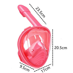 Kids Snorkel Mask Full Face with Camera Mount 180 Degree Panoramic View Snorkeling Set-Pink