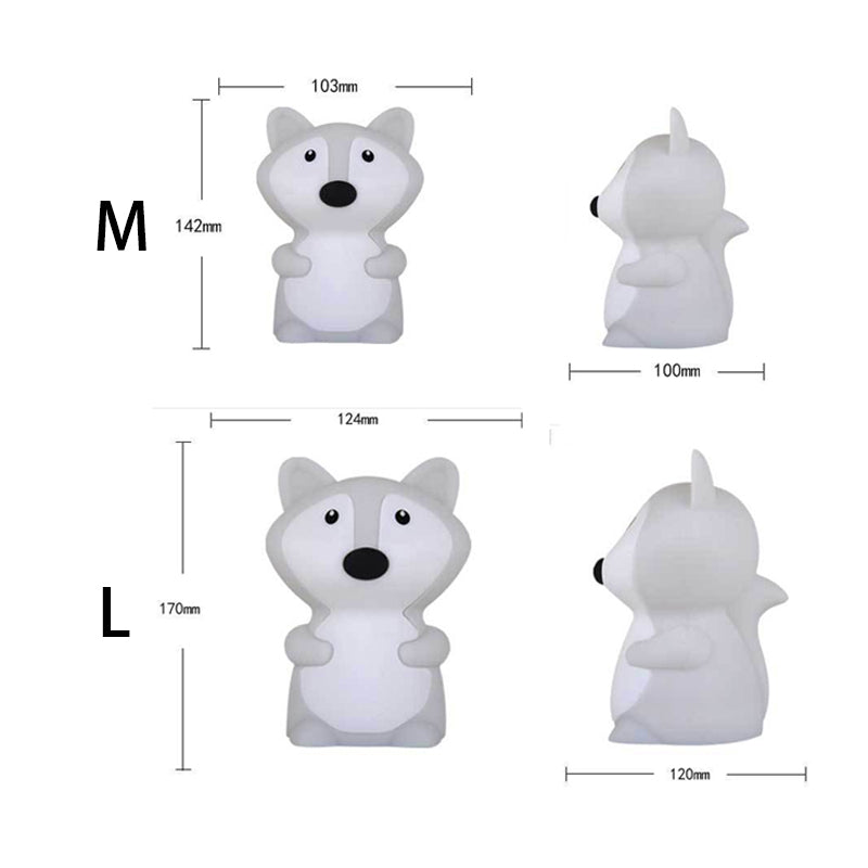 Hug Fox Kids Night Light Silicone LED Lamp Remote Operated USB Rechargeable Battery 9 Available Colors