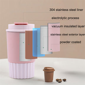 12oz Travel Mug with Leakproof Lid Ideal for Hot/Ice Coffee-Pink1