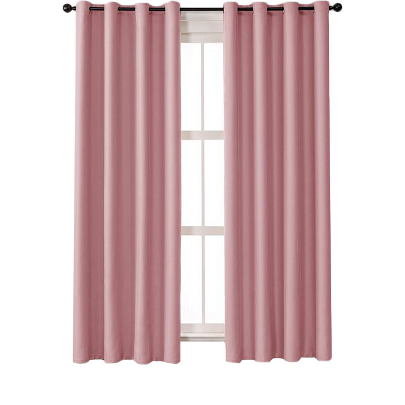 2 Panels Solid Color Blackout Curtains for Living Room-Pink