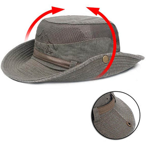 Sun Hat Wide Brim Fisherman Hat Safari Boonie Hat-Army Green