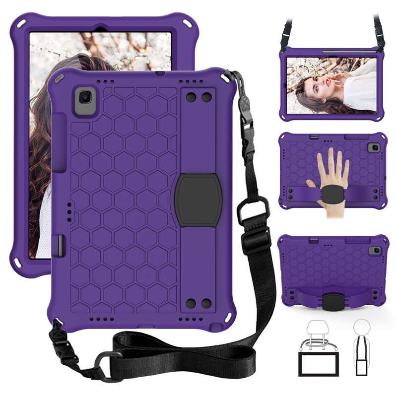Hive SamSung Tablet Case For Sansung S6 10.5 (2019)/ S5E(2019)/Tab A7 (2020) Durable Stand Cover With Shoulder Strap-PurpleBlack