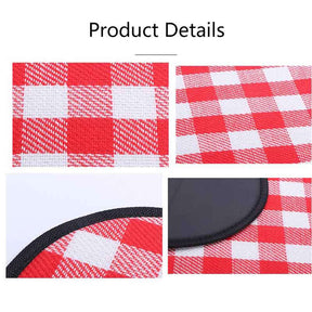 Waterproof Picnic Blanket 3 Layered Foldable Outdoor Picnic Mat Perfect for Park and Beach-BlackWhite