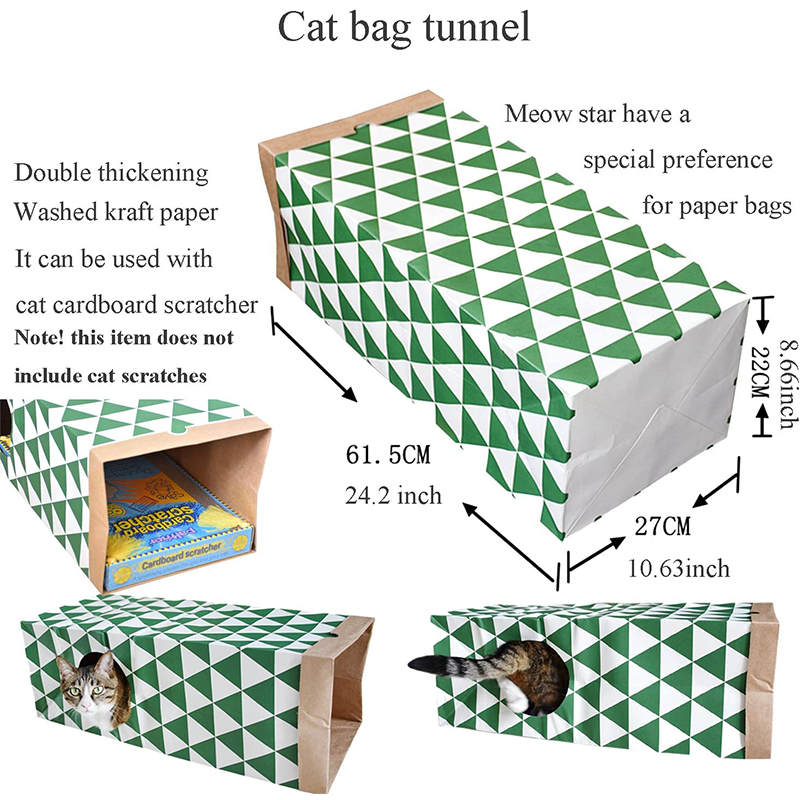 Cat Paper Bag Tunnel Toy Collapsible Tunnel for Rabbits Kittens