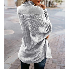 Women's Batwing Knitted Oversized Slouchy Solid Cardigan Sweater Knit Outwear-Light Gray