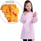 Kids Art Smocks Waterproof Artist Painting Long Sleeve Aprons for Children-Pink