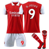 Arsenal Home Jersey 2022-23 GJESUS#9 Soccer Jersey Kids Adult 3-Pieces Jersey Kits