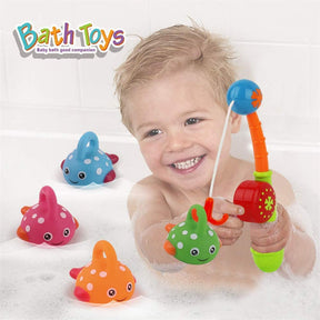 8Pcs Baby Bath Toys Fishing Games Swimming Whales for Age 18 Months and up