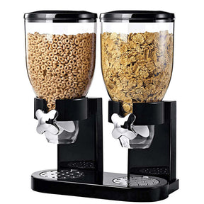 Dry Food Cereal Control Convenient Storage Dual Control Black