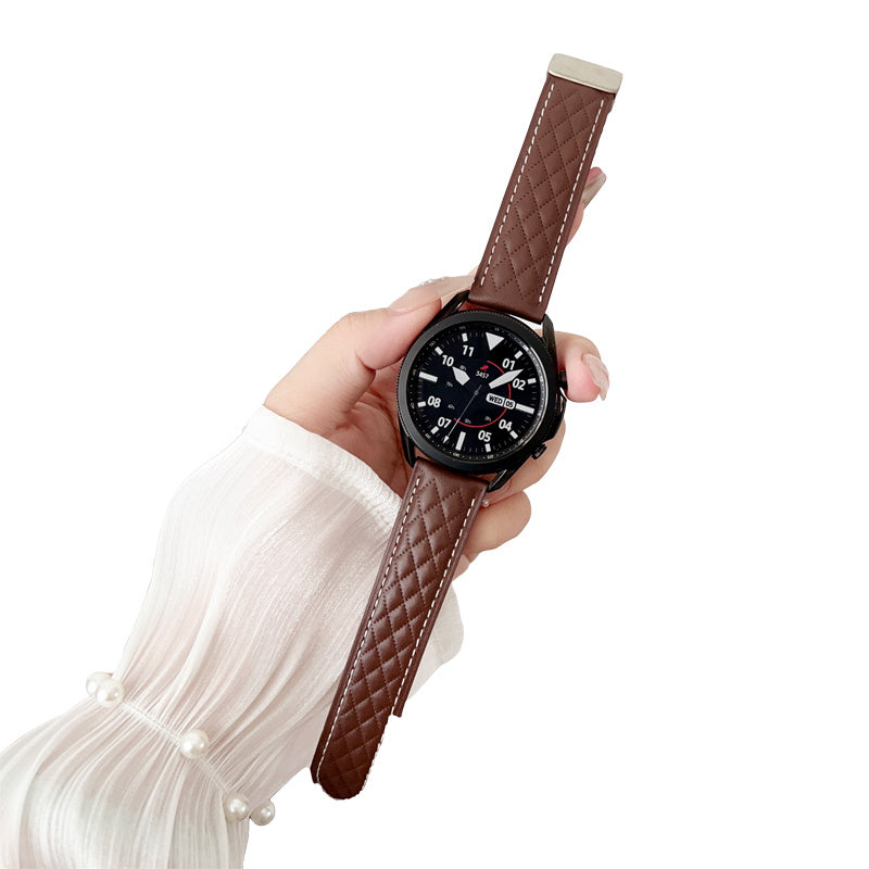 20mm Vintage Leather Band with Magnetic Clasp for Samsung Huawei Watch-5
