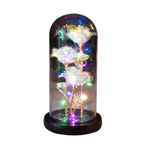 Galaxy Rose Light Glass Dome Romantic Gifts on Valentines Day-ColoredLightA