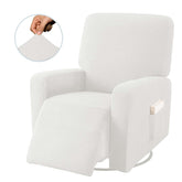 Recliner Stretch Sofa Slipcover Sofa Cover 4-Pieces Furniture Protector Couch Soft-White