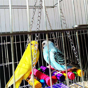 12Pcs Bird Parrot Swing Chewing Toy Hanging Bell Bird Cage