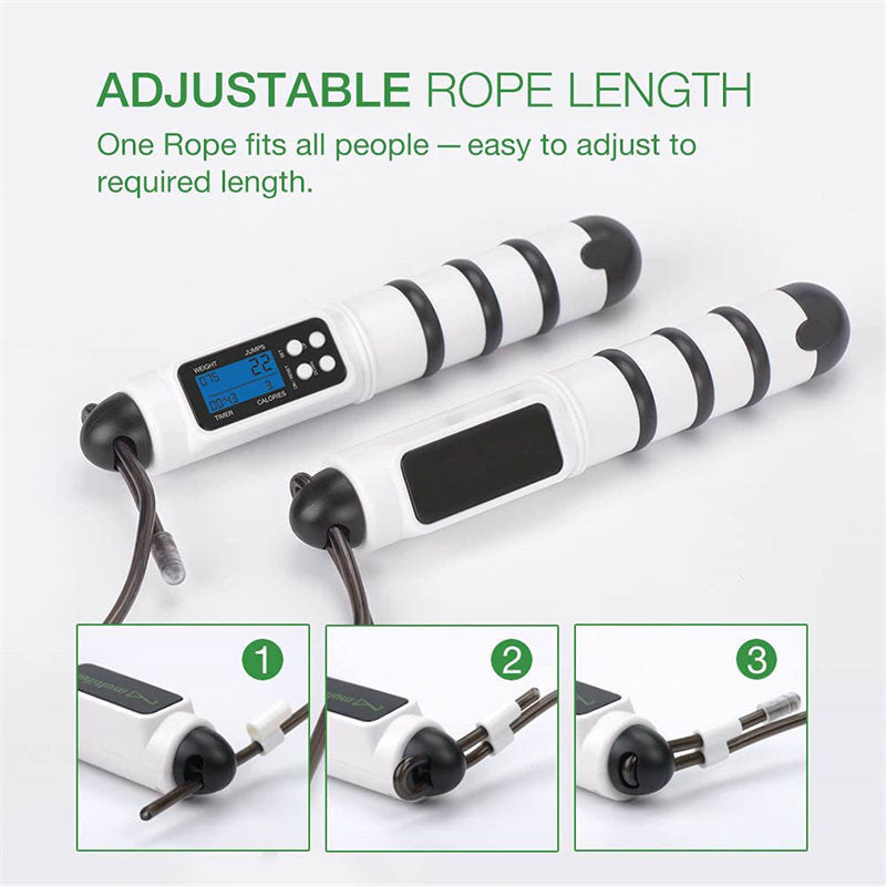 Speed Skipping Rope with Calorie Counter Adjustable Digital with Ball Bearings for Fitness