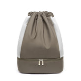 Womens Drawstring Bag Large Wet and Dry Separation Backpack-Khaki