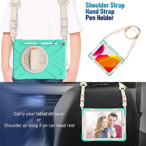 Morandi Tablet Case For Samsung Galaxy Tab A 8.0 T290/T295 2019 Kids Safe Shockproof Protective Cover With Kickstand+Strap-Mint Green
