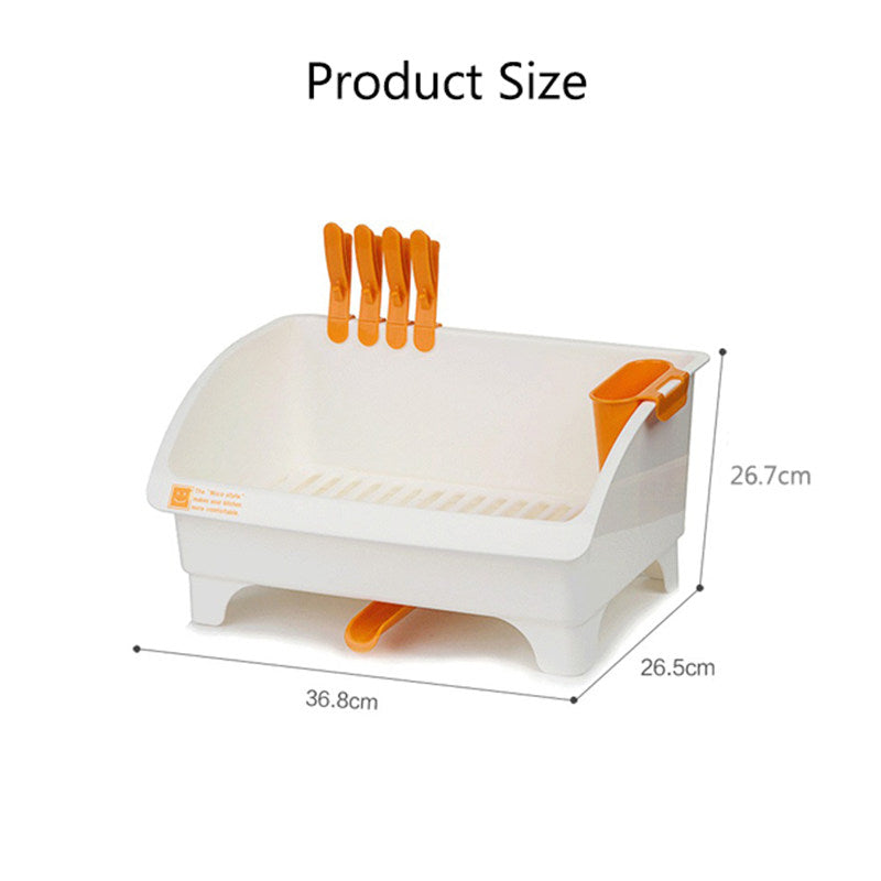 Dish Draining Rack Plastic Kitchen Cutlery Storage Organizer