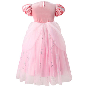 Dressy Princess Gown for Girls Sequins Tulle Dress Halloween Costume