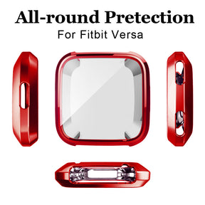 For Fitbit Versa Electroplated TPU Watch Case -Red