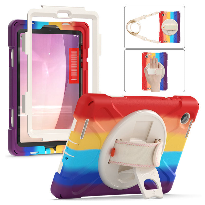 Tablet Case Heavy Duty with Swivel Stand for Lenovo Tab M8 4th Gen-ColorfulRed