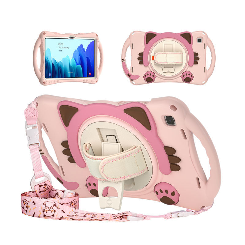 CatA Samsung Tablet for Tab A7 10.4  T500/T505/T507/T505N Built-in Handle Stand With a Strap-Pink