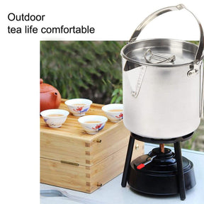 1.2L Portable Stainless Steel Kettle with Lid for Camping