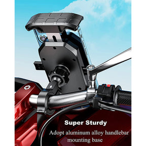 Anti-Theft Motorcycle Phone Mount 360 Rotation for 4.0-7.0 Inch Smartphones-Handlebar