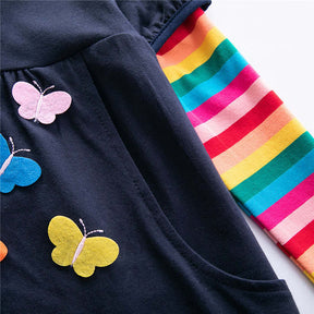 Winter Cotton Toddler Girl Clothes Long Sleeve Girls Dresses For Kids-Royal Blue