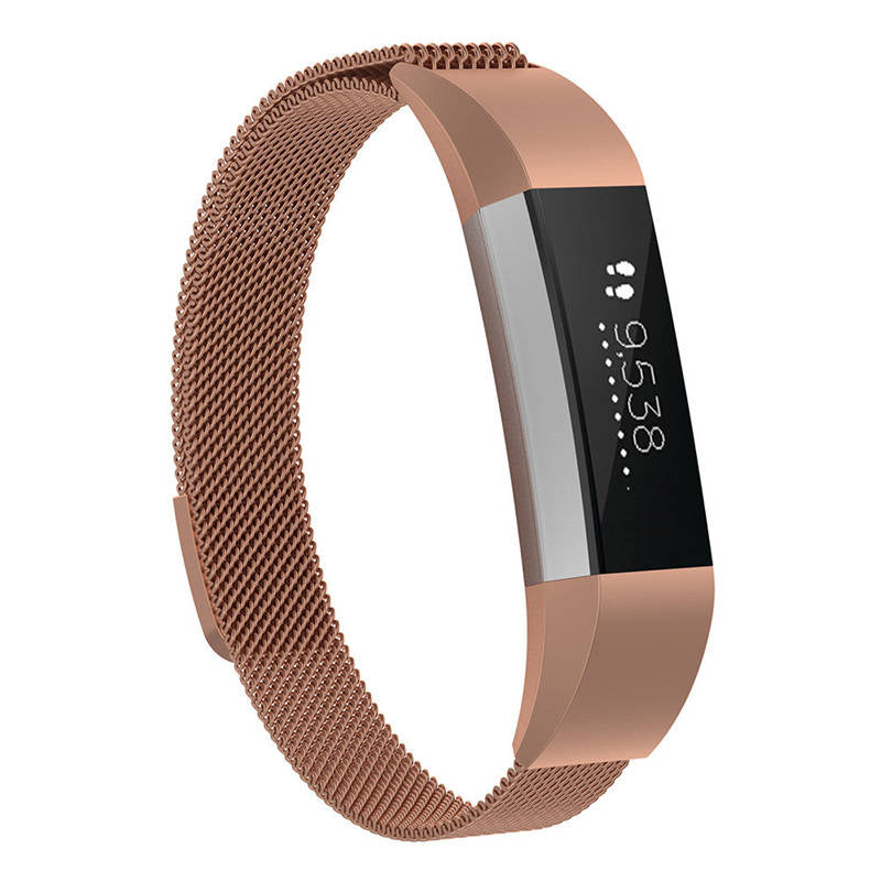 Magnetic Milanese Stainless Steel Strap  For Fitbit Alta/Alta HR Fashion Accessorie-Rose Gold