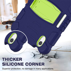 KingKong iPad Case For iPad Mini 6 Three-Layer Hybrid Protective Case With Holder-NavyLime