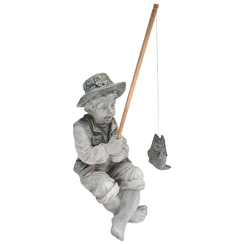 15cm Height The Little Fisherman Boy Fishing Garden Statue Pond Accessories Fish Yard Art Outdoor and Garden