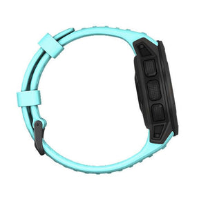 For Garmin Instinct Watchband Soft Silicone Adjustable Replacement Strap 22MM Black Steel Buckle-Teal
